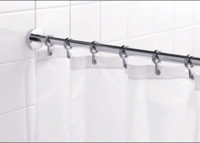 Croydex - Round Shower Curtain Rod and Rings - Chrome